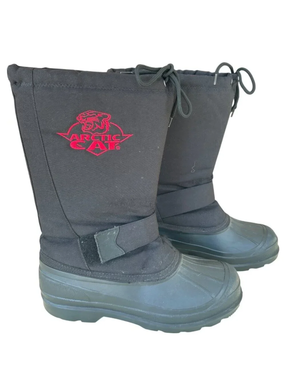 Vintage Arctic Cat Snowmobile Boots Women's 8 Black Insulated Winter Boots
